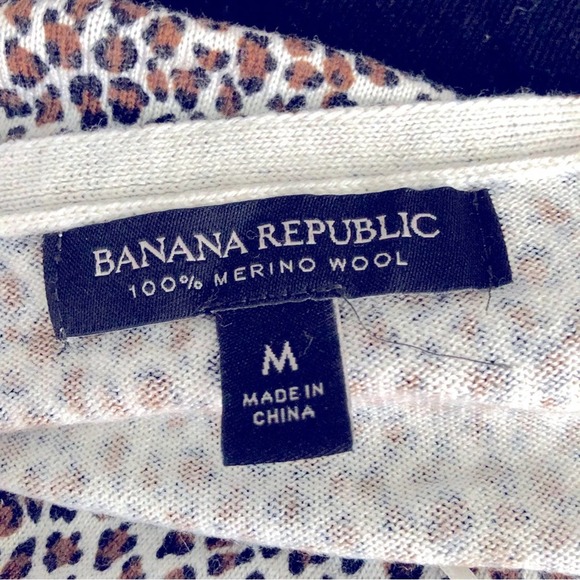 Banana Republic leopard animal print merino wool lightweight sweater medium - Picture 6 of 6